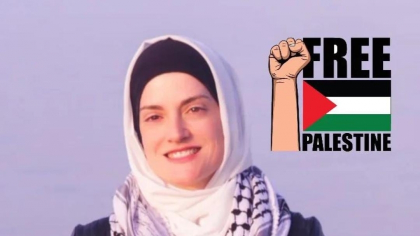 ليتيسيا الإسبانية تدعم القضية الفلسطينية من صحراء الفيوم