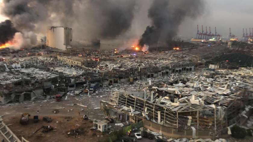مرفأ بيروت بعد الانفجار