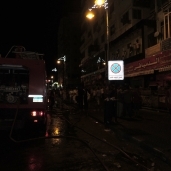 جانب من الحريق الذى التهم مطعم بشارع اسكندريه بمطروح