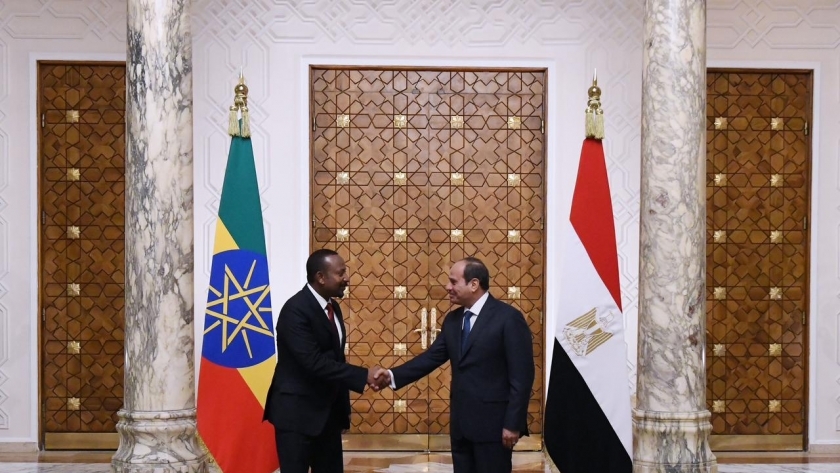 الرئيس السيسي ورئيس الوزراء الاثيوبي قبيل قمة دول جوار السودان