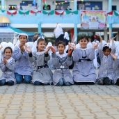 تلميذات بإحدى مدارس غزة