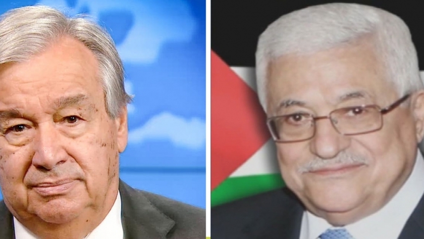 الرئيس الفلسطيني محمود عباس والأمين العام للأمم المتحدة أنطونيو غوتيرش