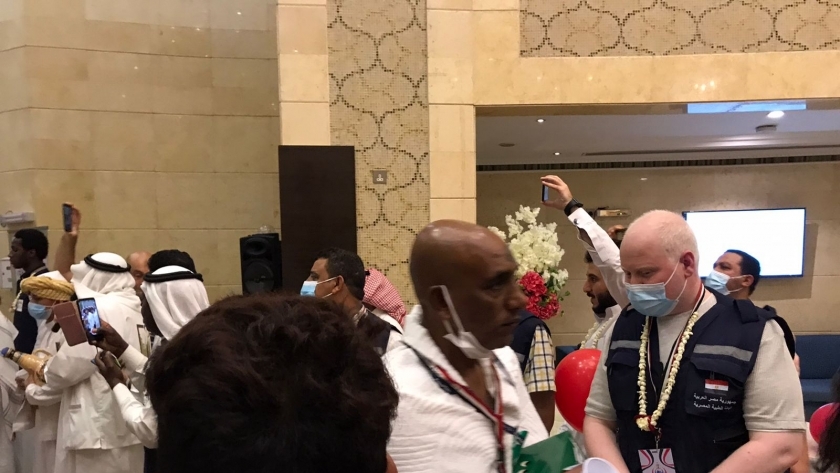 الحجاج المصريين خلال وصولهم للفنادق السعودية