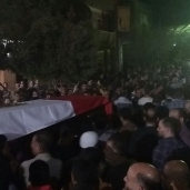جانب من جنازة شهداء الشرطة في مواجهة الإرهابيين بالواحات