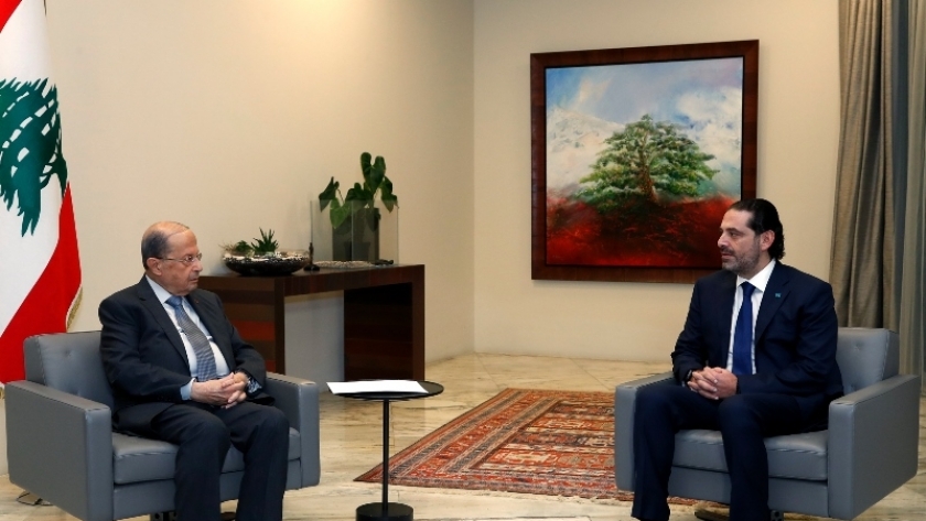 رئيس الوزراء المكلف سعد الحريري خلال لقاء سابق مع الرئيس ميشال عون