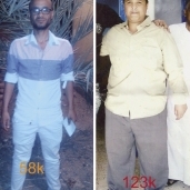 مصطفى قبل وبعد فقدان وزنه