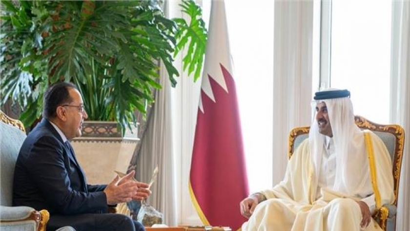 مدبولي وأمير قطر