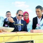 الرئيس عبد الفتاح السيسى خلال افتتاح مشروع «بركة غليون» بكفر الشيخ
