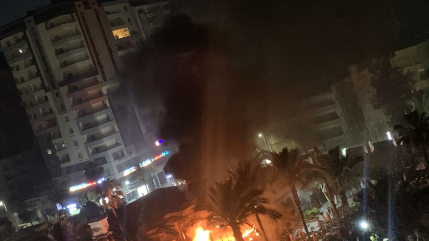 حريق داخل نادي بلدية المحلة