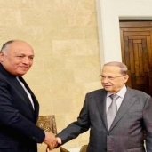 جانب من اجتماع سامح شكري والرئيس اللبناني ميشيل عون