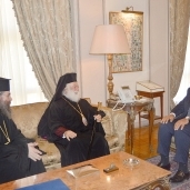 جانب من لقاء وزير الخارجية ثيودوروس الثاني بابا وبطريرك الإسكندرية