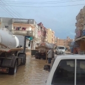 شفط مياه الامطار من شوارع مطروح