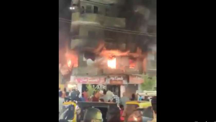 حريق شقة في الطالبية بالجيزة