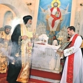 البابا تواضروس خلال الاحتفال بـ«أحد السعف» فى كنيسة ماريناأقب
