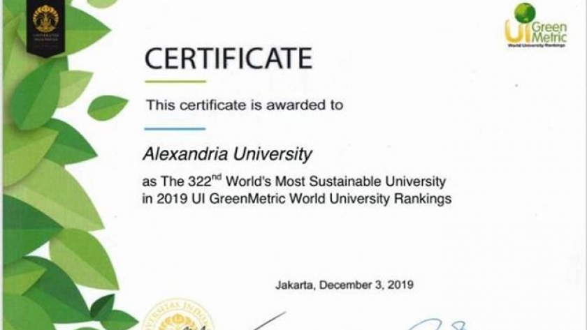 جامعة الإسكندرية تحصد المركز 322 خلال التصنيف الأخضر للجامعات