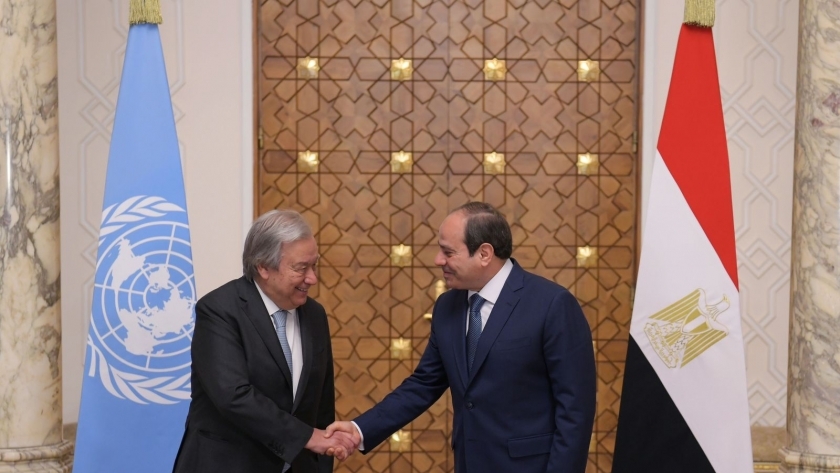 الرئيس عبد الفتاح السيسي وسكرتير عام الأمم المتحدة