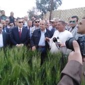 وزير الزراعة ومحافظ بني سويف يتفقدان تجميعة ارشادية لمحصول الثمح بمركز أهناسيا