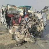 الصور الأولى لحادث الطريق الصحراوي بني سويف