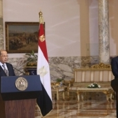 الرئيس عبدالفتاح السيسى ونظيره اللبنانى خلال المؤتمر الصحفى المشترك