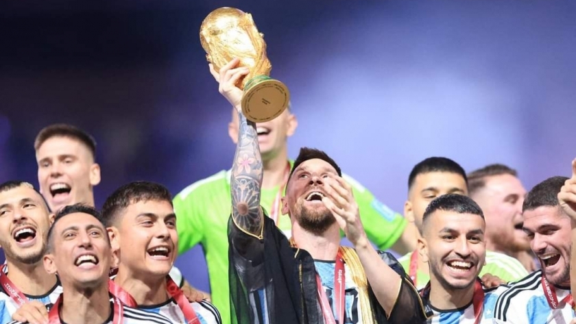 منتخب الأرجنتين يحتفل بفوزه ببطولة كأس العالم