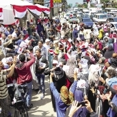مسيرة حاشدة بالأعلام فى مدينة نصر