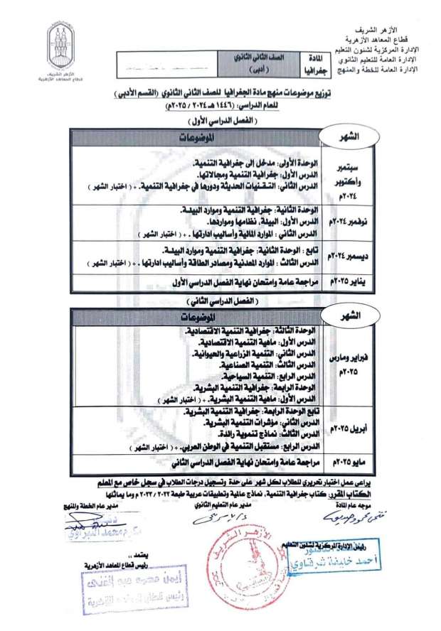 توزيع مناهج الأزهر الجديدة 2024-2025 للمرحلة الثانوية.. اعرف منهجك - التقرير