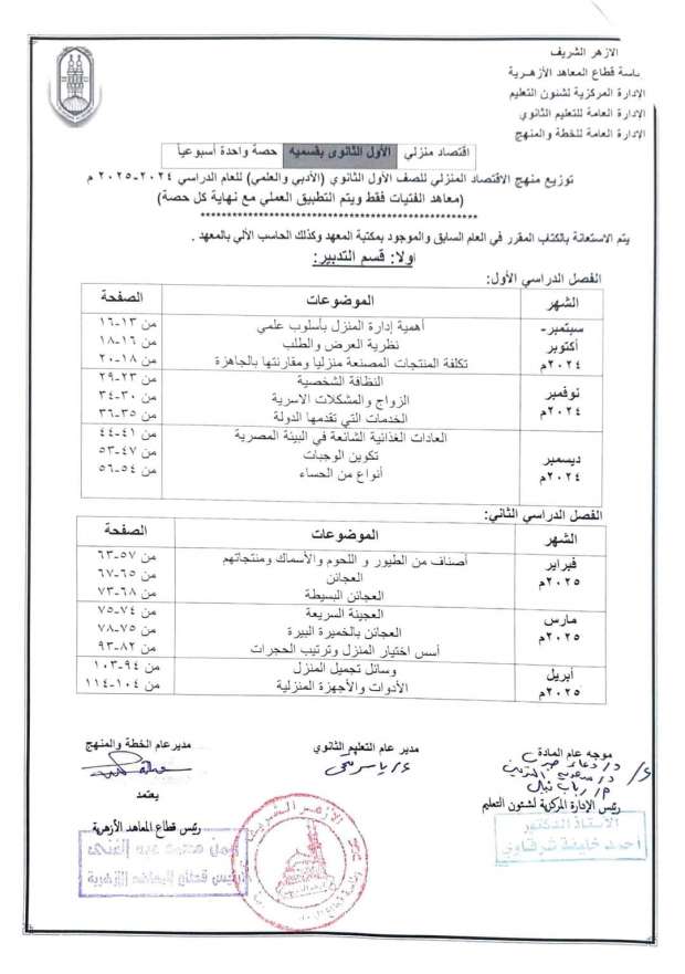 توزيع مناهج الأزهر الجديدة 2024-2025 للمرحلة الثانوية.. اعرف منهجك - التقرير