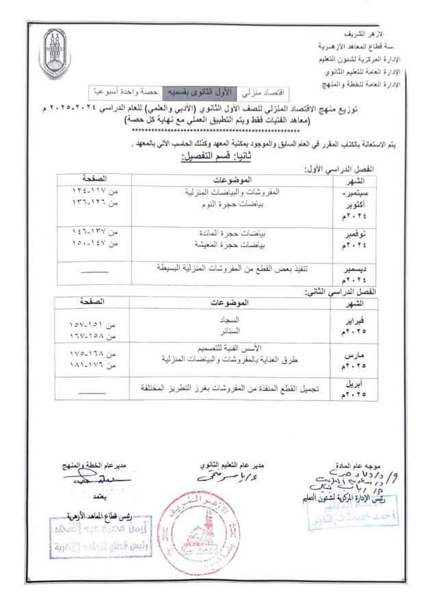 توزيع مناهج الأزهر الجديدة 2024-2025 للمرحلة الثانوية.. اعرف منهجك - التقرير