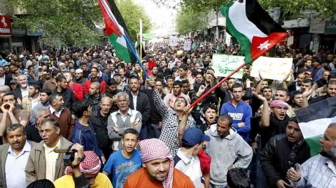  تظاهرات أردنية لطلب إلغاء معاهدة السلام مع إسرائيل تضامنا مع غزة