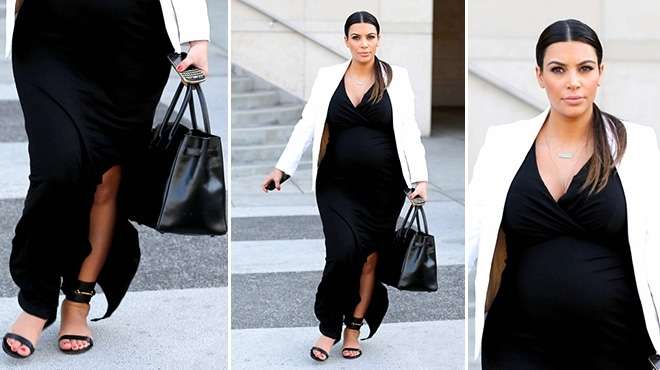  بالصور| كيم كارديشان تتألق بفستان أسود طويل أثناء تناولها العشاء في 