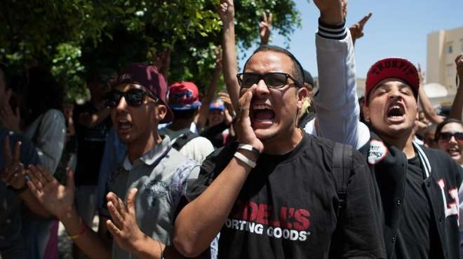 مظاهرة في العاصمة التونسية احتجاجا على قانون 