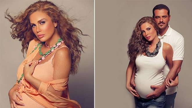  بالصور| نيكول سابا وهي حامل في جلسة تصوير مع زوجها يوسف الخال