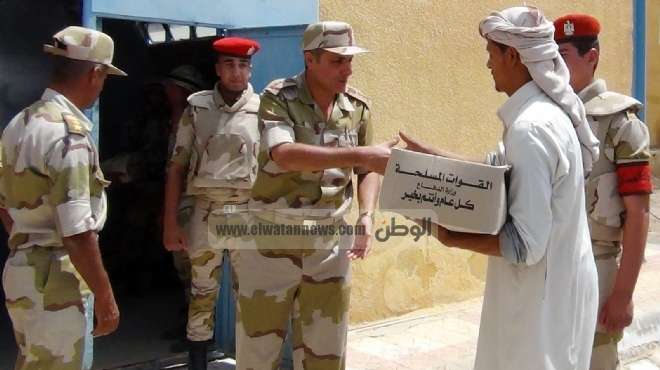 الجيش يوزع أكثر من 950 ألف حصة رمضانية على المواطنين بالمحافظات
