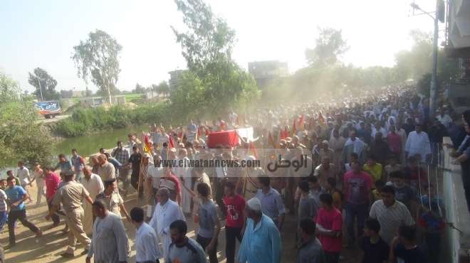  جنازة عسكرية لتشيع جثمان شهيد الشرطة في الشرقية