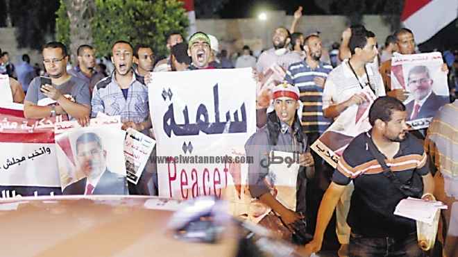  حرب تصريحات بين مؤيدي ومعارضي مرسي بدمياط بعد قرار فض اعتصام رابعة 