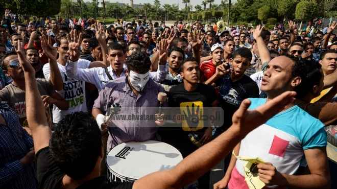  إضراب طلاب الإخوان بجامعة حلوان عن الدراسة لحين الإفراج عن زملائهم 