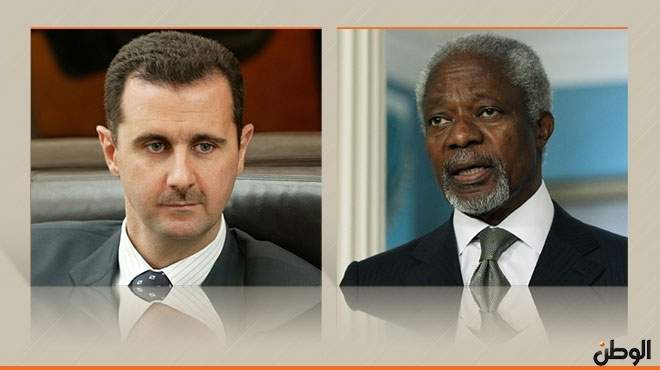 كوفي عنان يبدأ محادثات مع الأسد بشأن الأزمة السورية
