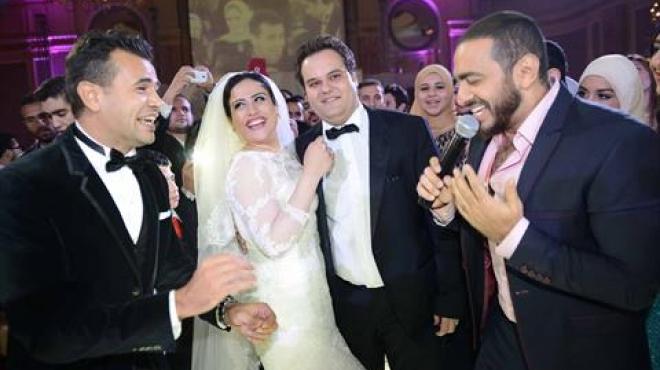 بالصور| تامر حسني وهشام عباس ولطيفة في حفل زفاف ابن شقيق محسن جابر