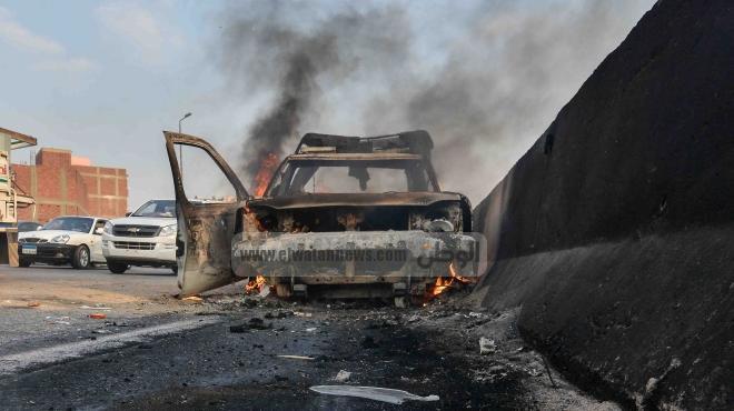 التحريات الأولية: عضوان بالجماعة الإرهابية أحرقا سيارة الشرطة بالمولتوف في قنا
