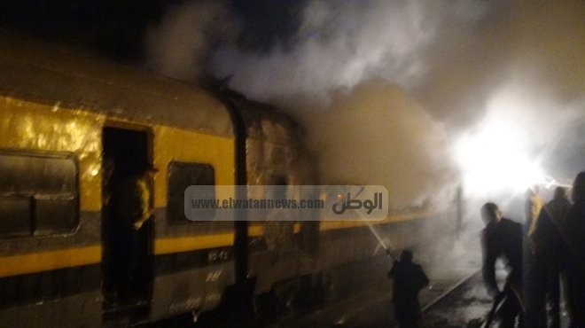 مجهولون يشعلون النيران بإشارات السكة الحديد في بني سويف