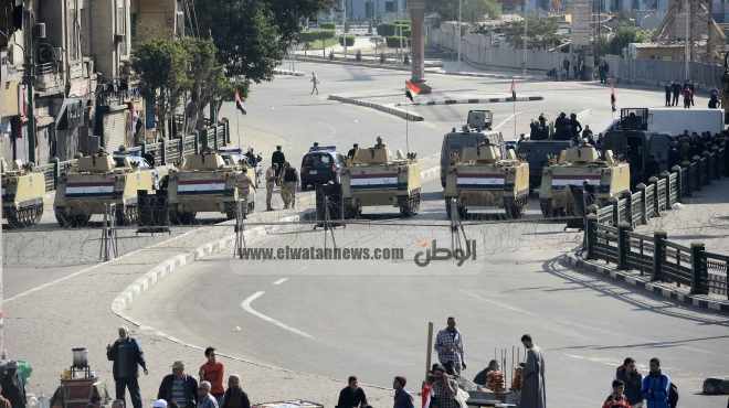  انتشار أمنى مكثف بمحيط ميدانى التحرير ورابعة تحسبا لمظاهرات تنظيم الإخوان الإرهابى 