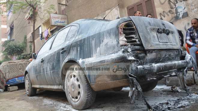 مجهولون يشعلون النيران في سيارة عميد شرطة بمديرية أمن الغربية