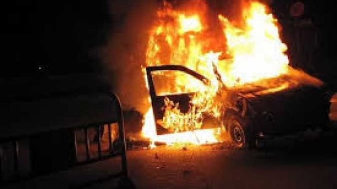  مجهولون يشعلون النيران في سيارة وكيل نيابة المنصورة 