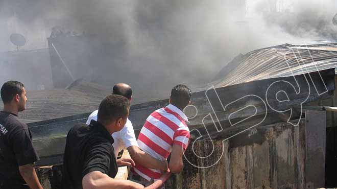 إخماد حريق مصنع منسوجات غرب الإسكندرية