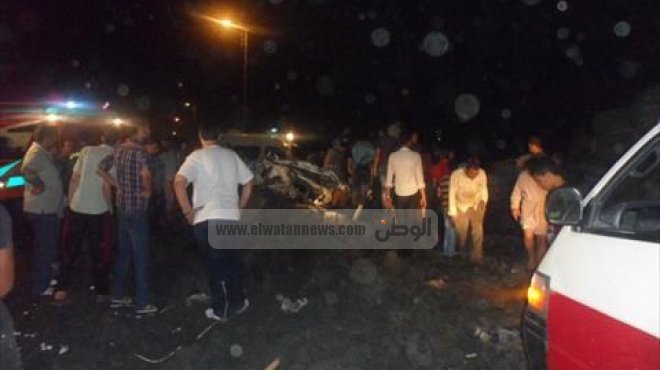 إصابة 7 اشخاص فى حادث إنقلاب سيارة بالمنيا