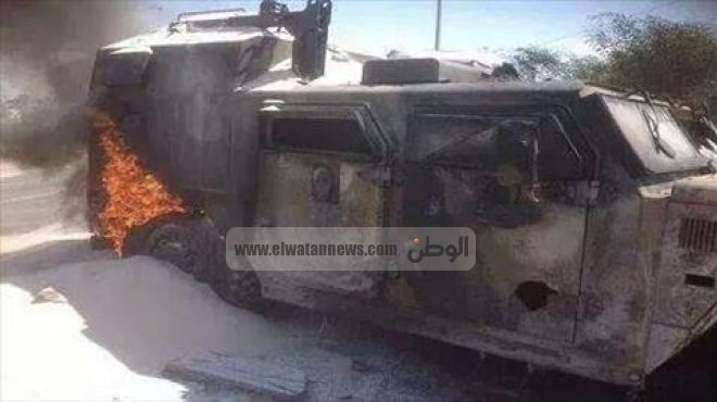 إصابة ضابط ومجندين في انفجار عبوة ناسفة بمدرعة عسكرية جنوب الشيخ زويد