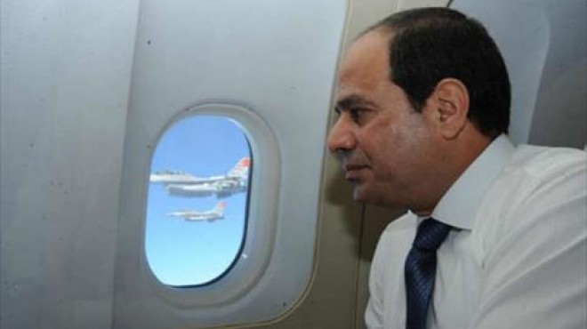  بالصور| السيسي يعود إلى القاهرة برفقة طائرات سلاح القوات الجوية المصرية