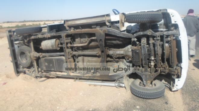 إصابة أمين شرطة و7 مجندين في انقلاب مدرعة بوسط سيناء