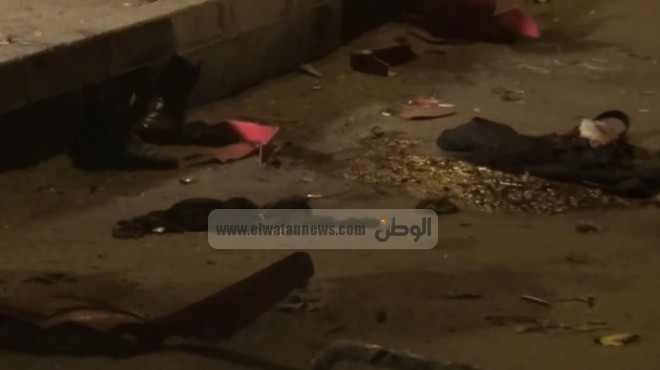بالفيديو| آثار دماء مصابي الشرطة في انفجار قصر القبة الرئاسي