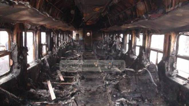 إرهابيون يحرقون قطاراً بركابه فى شبين الكوم بعد 3 ساعات من إحراق آخر